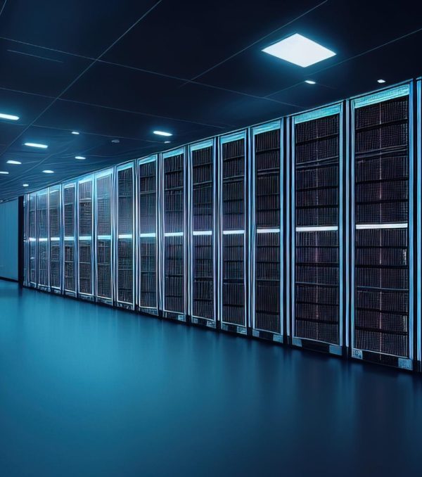 server-racks-computer-network-security-server-room-data-center-d-render-dark-blue-generative-ai